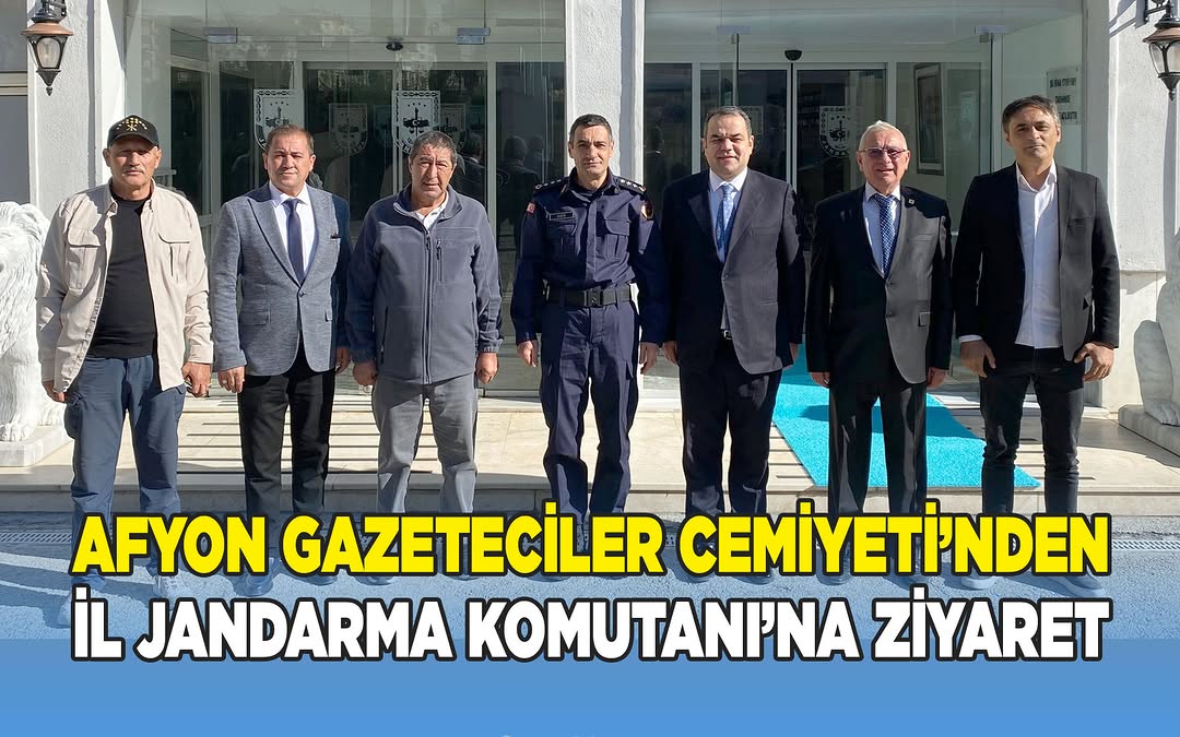 Afyon Gazeteciler Cemiyeti Başkanı ve Yönetim Kurulu Üyeleri İl Jandarma Komutanı Albay Murat Kaya'yı Ziyaret Etti