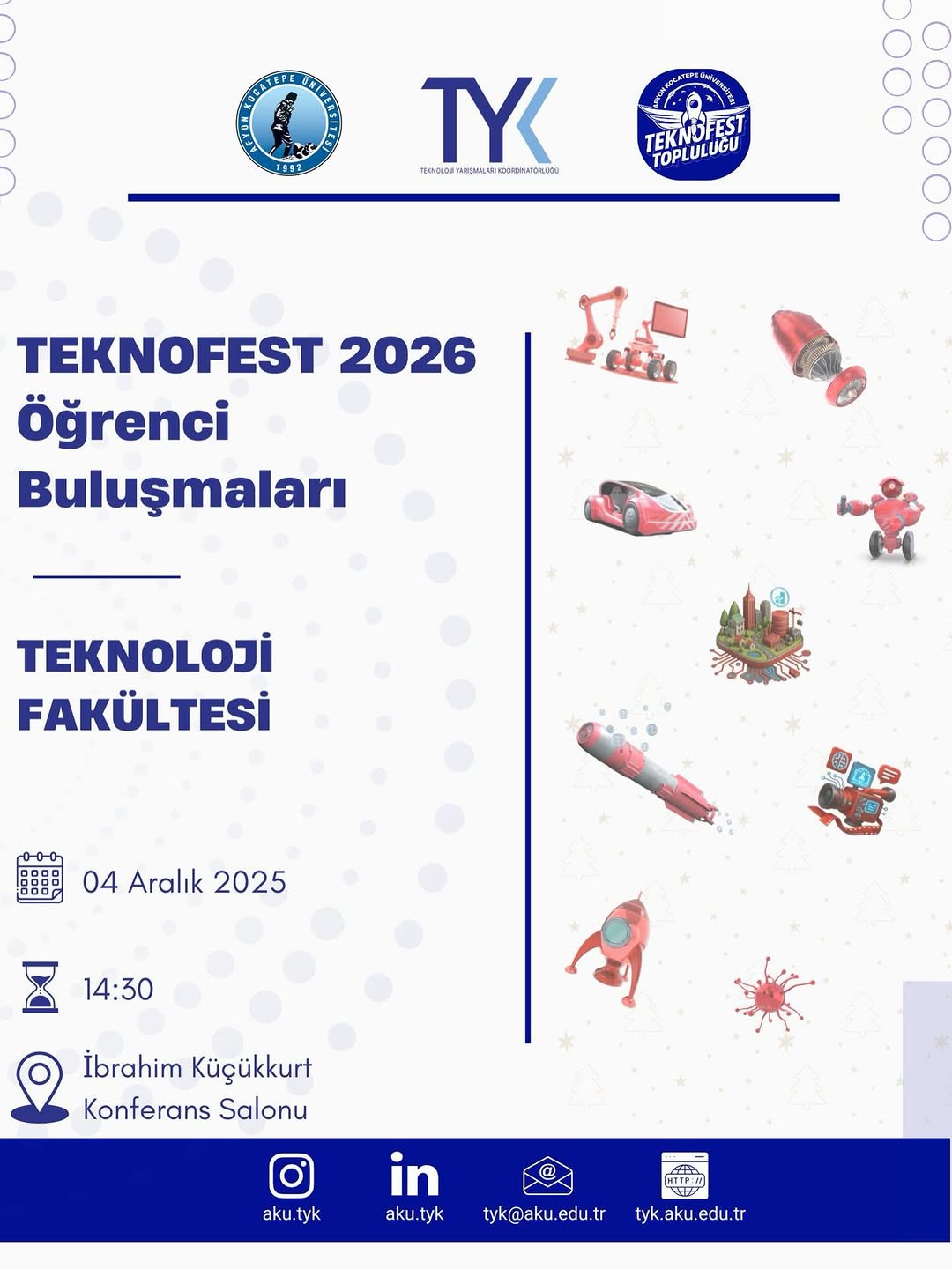 Afyon Kocatepe Üniversitesi'nde Bugün: TEKNOFEST 2026 Bilgilendirme Toplantısı - Teknoloji Fakültesi