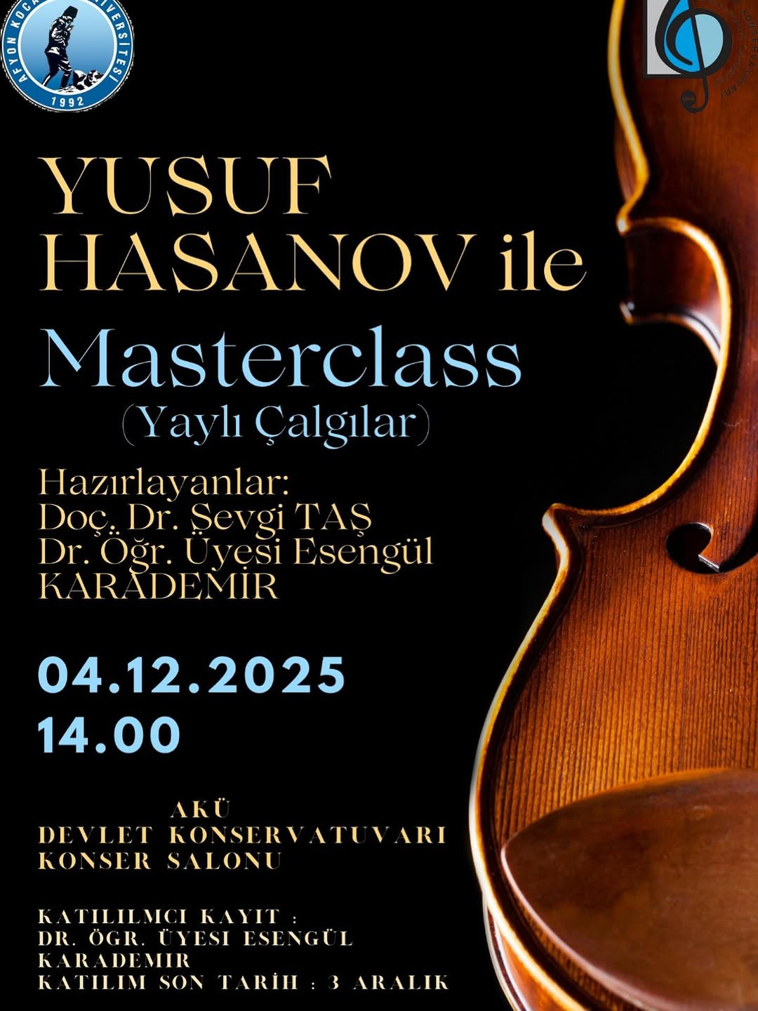 Afyon Kocatepe Üniversitesi'nde Bugün: Yusuf Hasanova ile Masterclass