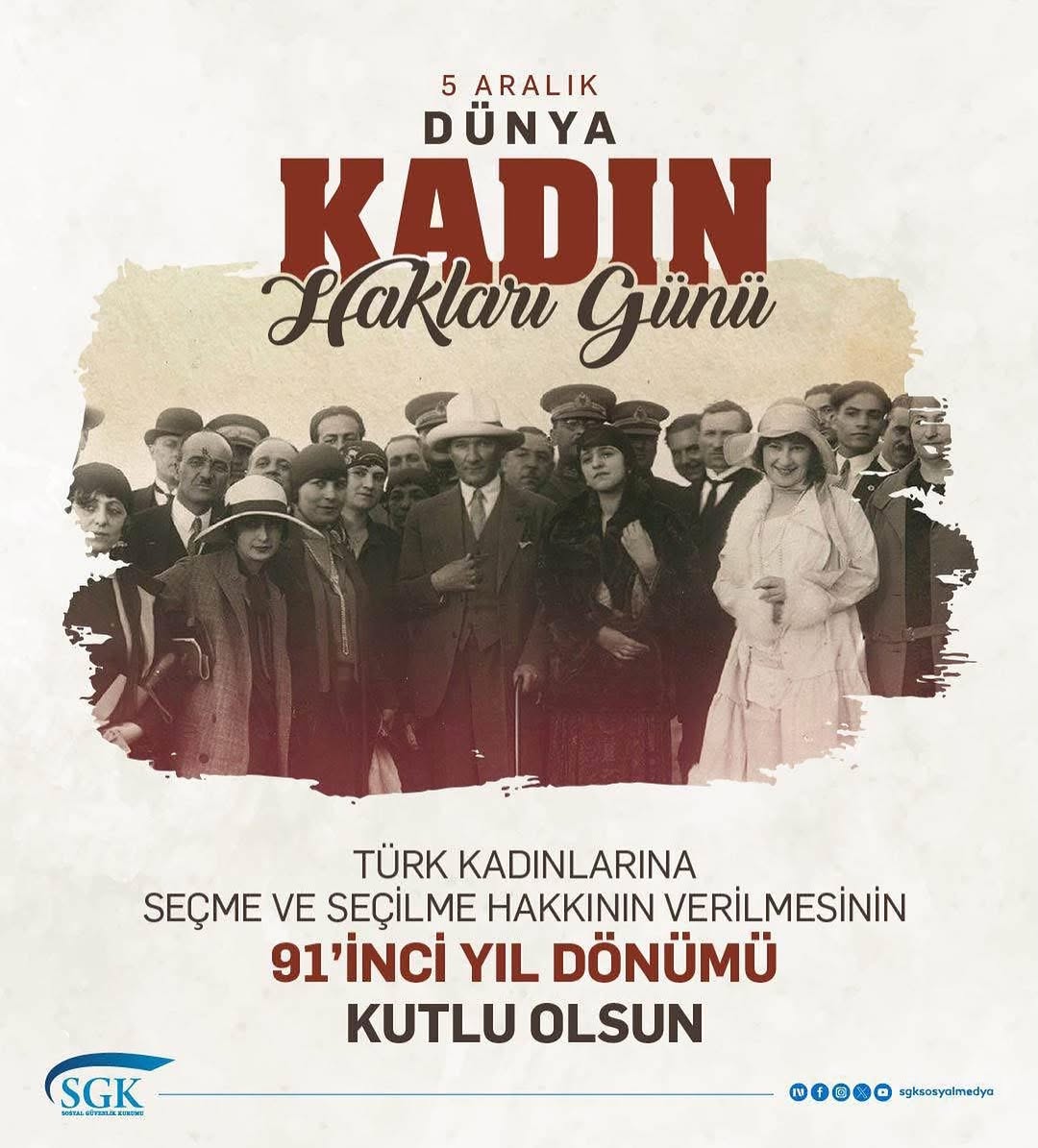 5 Aralık Dünya Kadın Hakları Günü Kutlu Olsun!