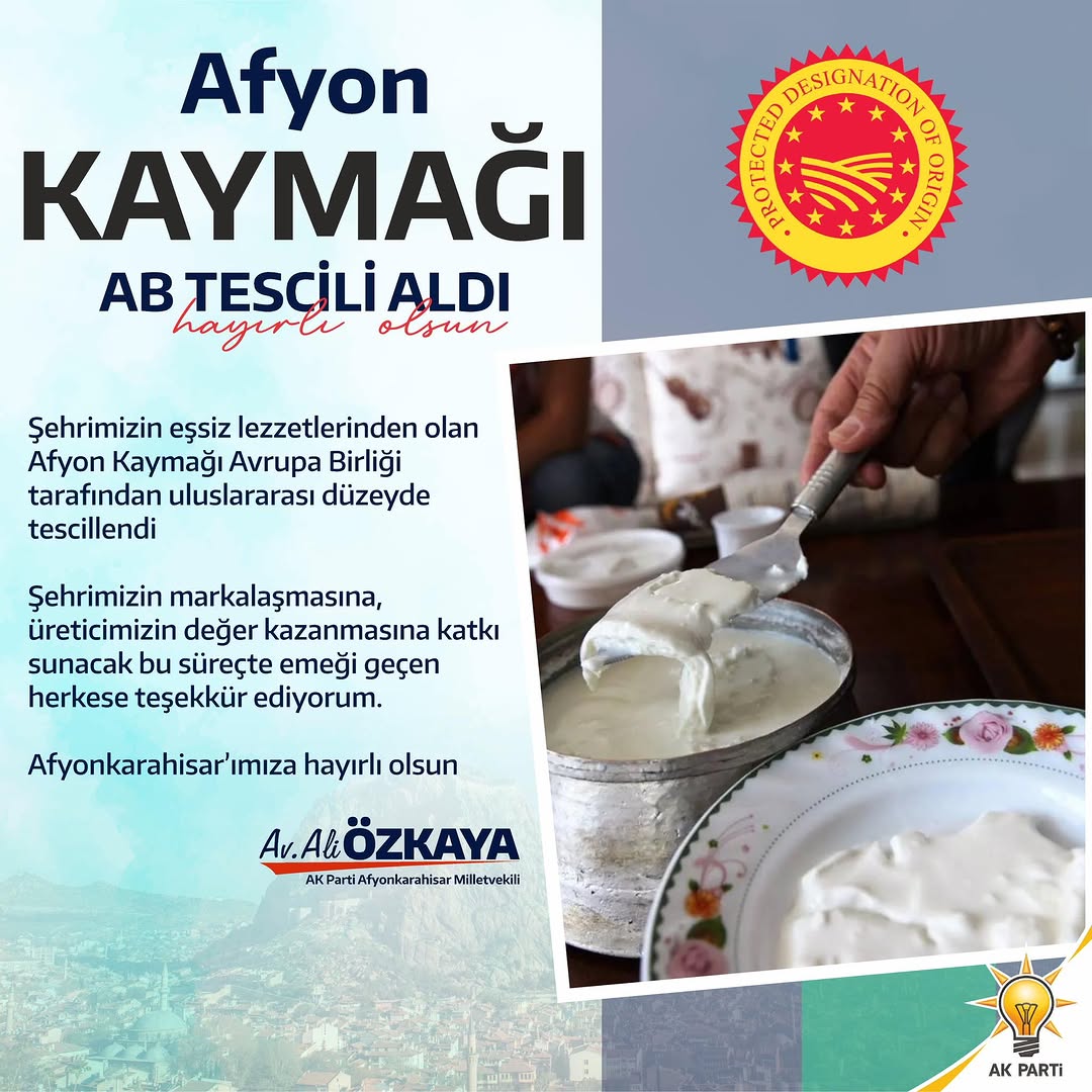 Afyon Kaymağı Avrupa Birliği Tarafından Tescillendi