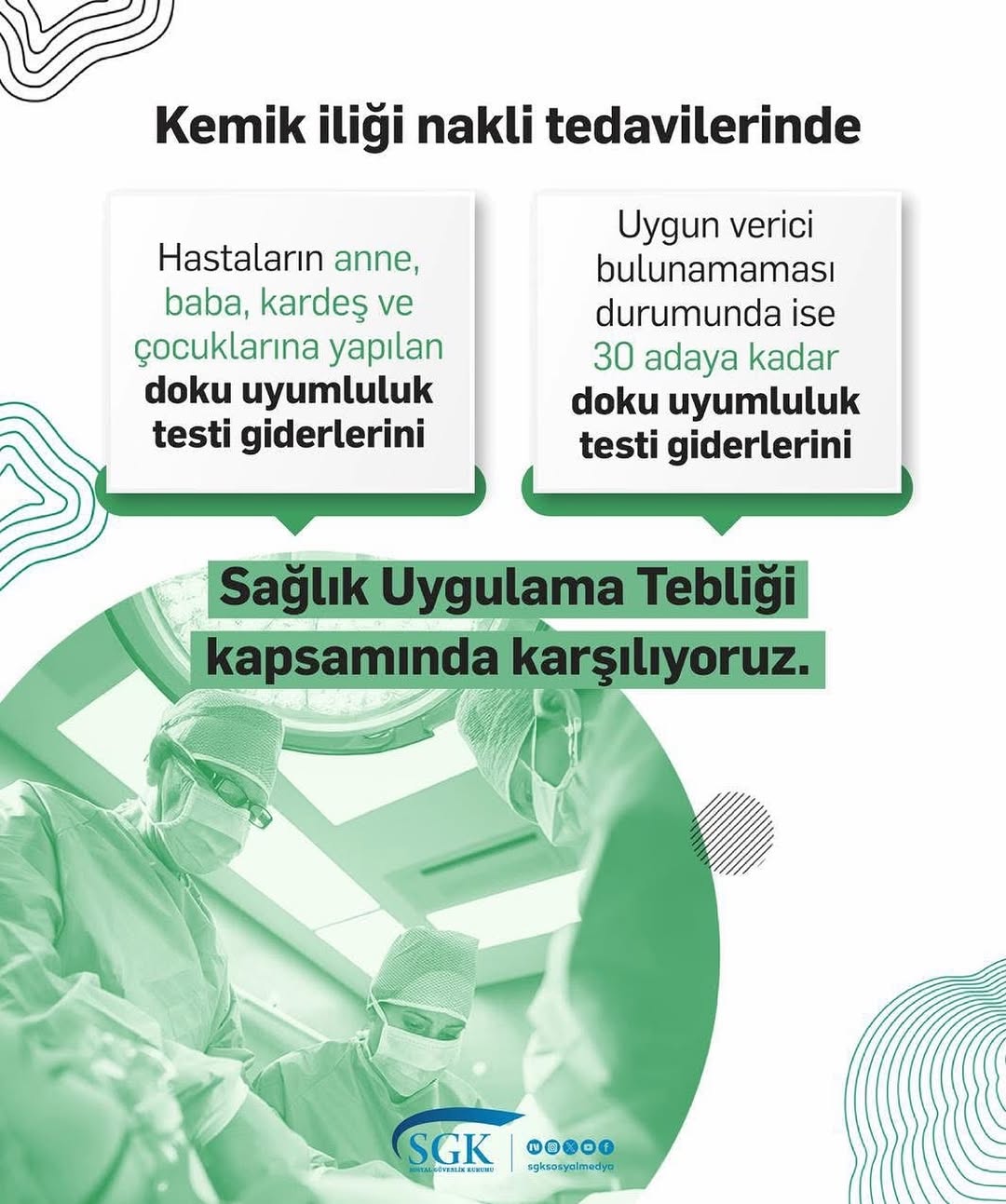 Kemik İliği Nakli Tedavilerinde Doku Uyumluluk Testi Giderleri SGK Tarafından Karşılanıyor
