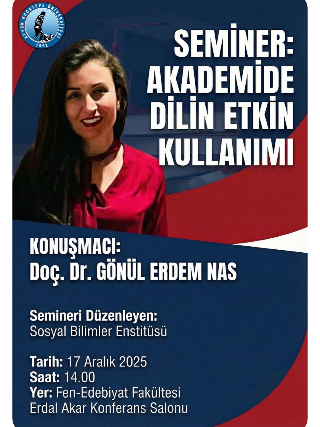 Afyon Kocatepe Üniversitesi'nden Akademide Dilin Etkin Kullanımı Semineri