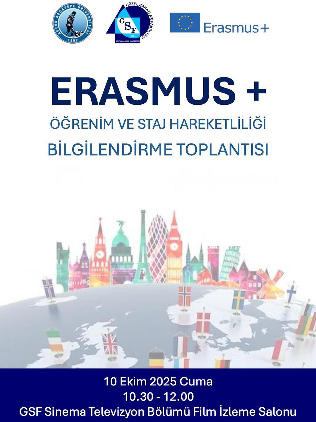 Afyon Kocatepe Üniversitesi'nden Erasmus Bilgilendirme Toplantısı Duyurusu