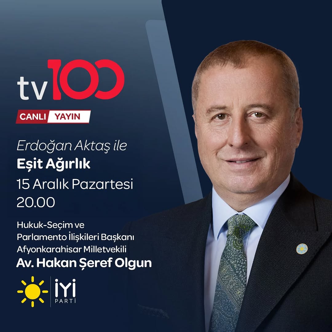 Afyonkarahisar Milletvekili TV100'de Erdoğan Aktaş'ın Programına Konuk Olacak