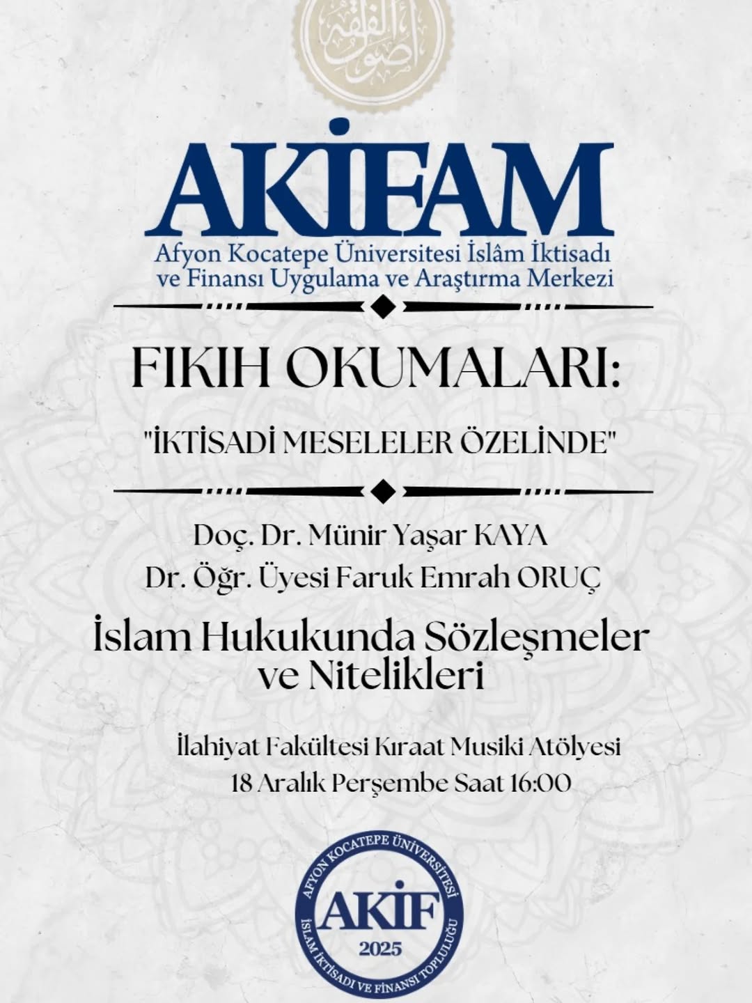 Merhaba Kıymetli Takipçilerimiz İnşallah bu hafta “Fıkıh Okumaları” programımız kapsamında bu hafta...