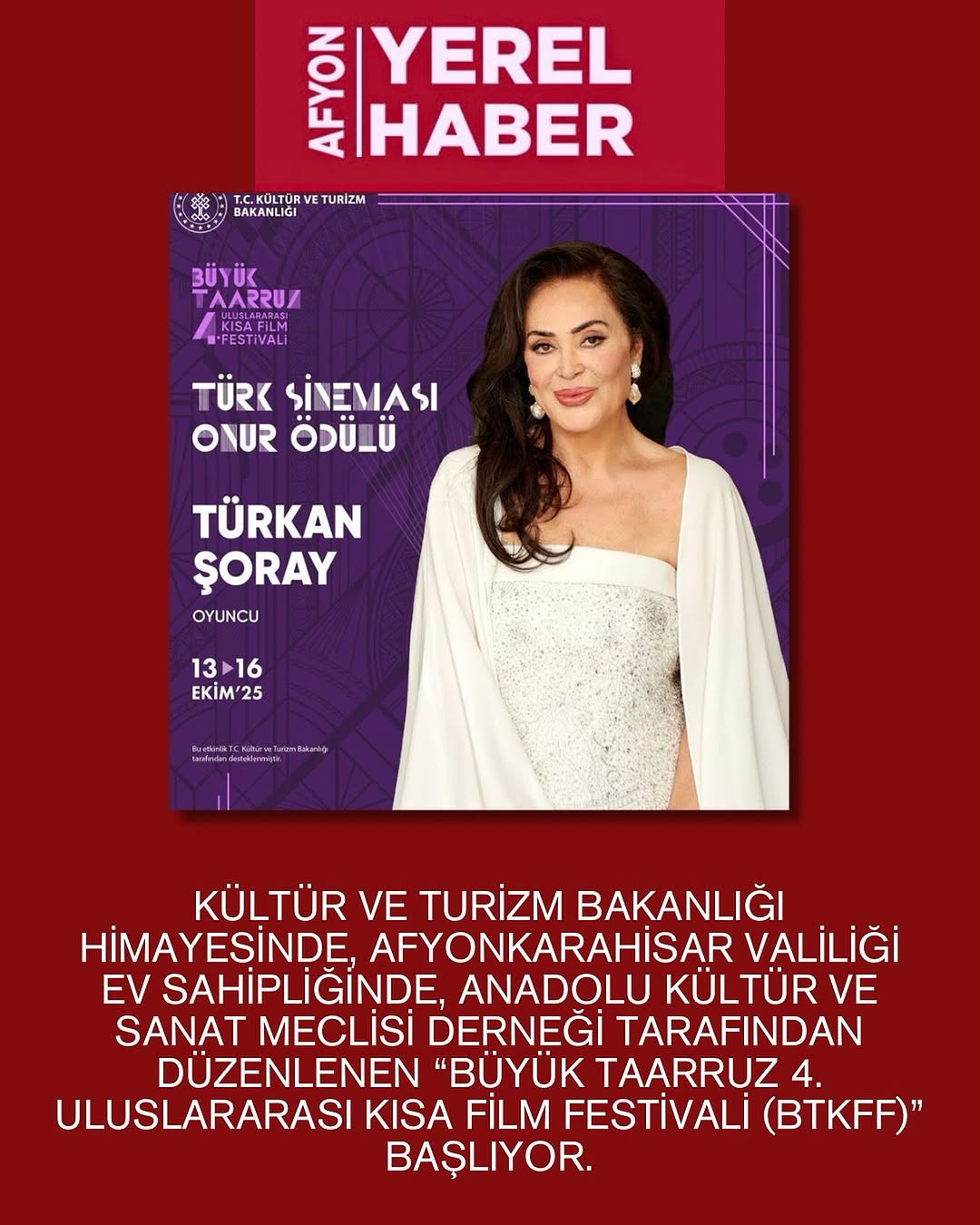 Türkan Şoray'a 4. Büyük Taarruz Onur Ödülü Verilecek!