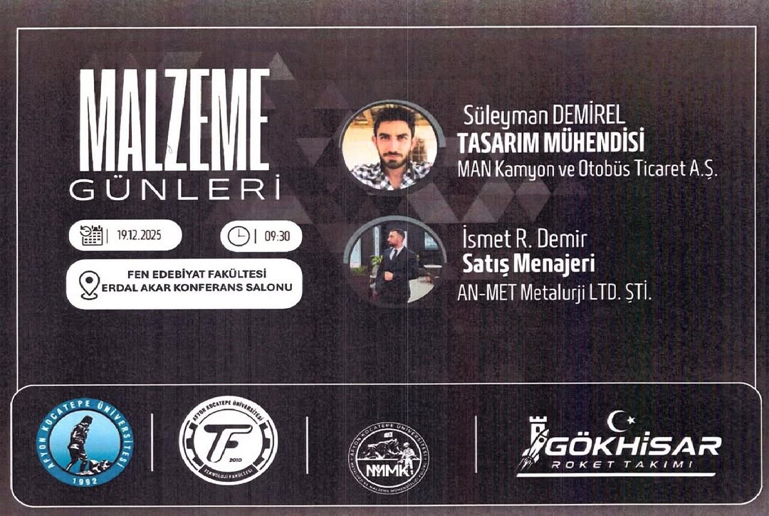 Afyon Kocatepe Üniversitesi'nde Bugün: Malzeme Günleri