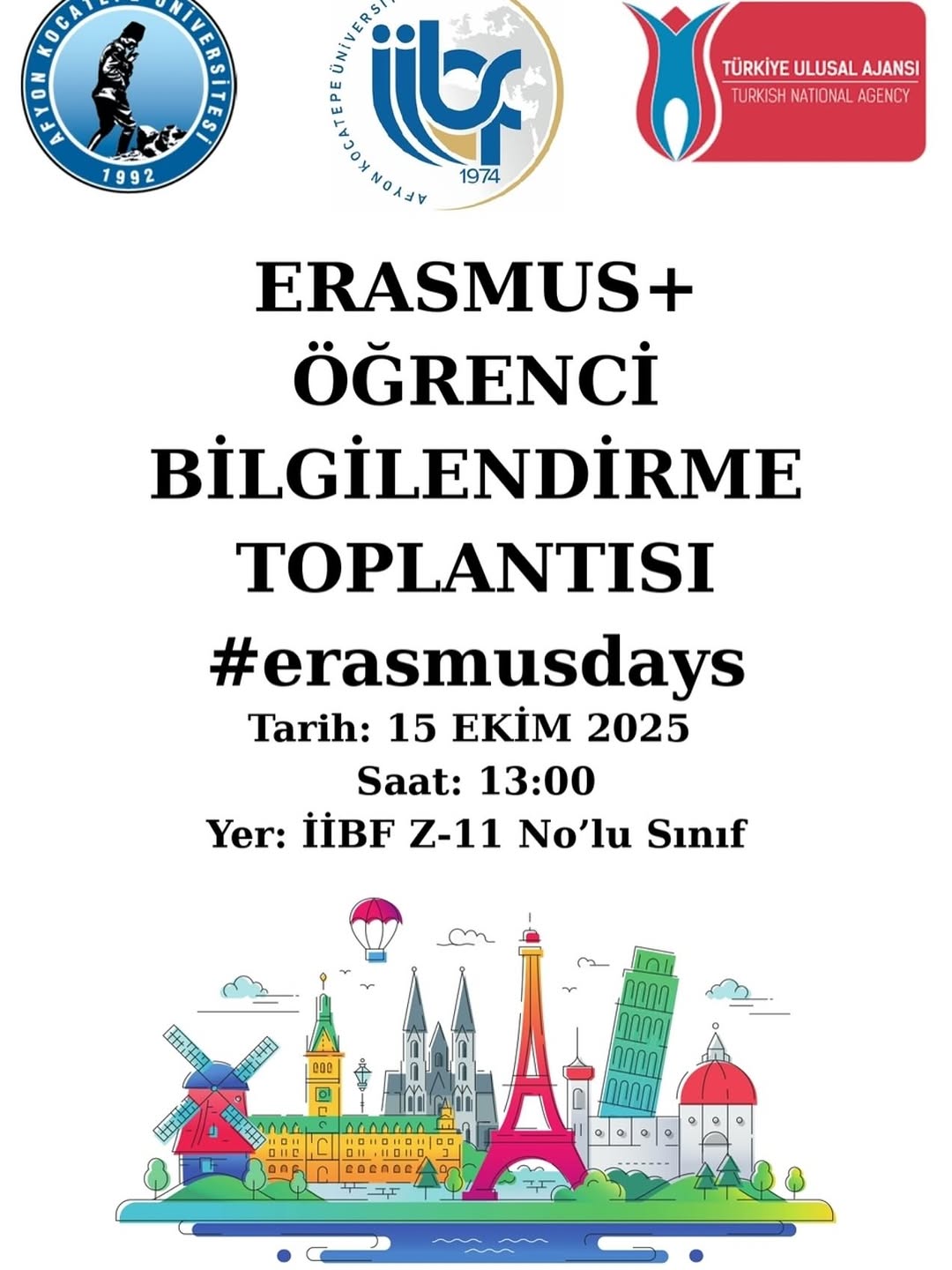 Afyon Kocatepe Üniversitesi'nde Bugün: Erasmus Öğrenci Bilgilendirme Toplantısı