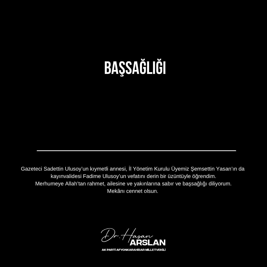 Gazeteci Sadettin Ulusoy’un Annesi Fadime Ulusoy'un Vefatı