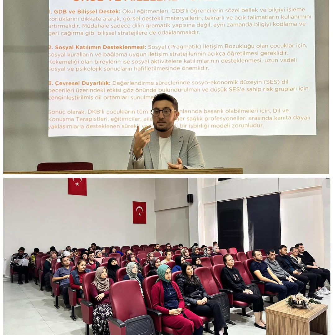 Afyonkarahisar Engelsiz Yaşam Bakım Rehabilitasyon ve Aile Danışma Merkezinde Dil ve Konuşma Terapisti Tarafından Seminer Düzenlendi
