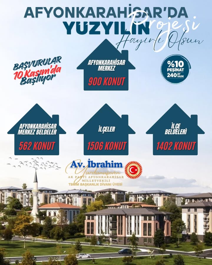 Afyonkarahisar'a 4.370 Konut Tahsisi Yapıldı