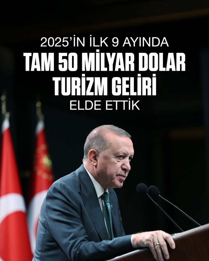 2025 Yılında Türkiye'ye 50 Milyar Dolar Turizm Geliri Sağlandı