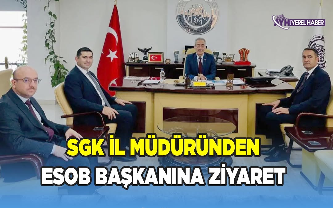 SGK Afyonkarahisar İl Müdürü ve Merkez Müdürleri ESOB Başkanı Üstün'ü Ziyaret Etti