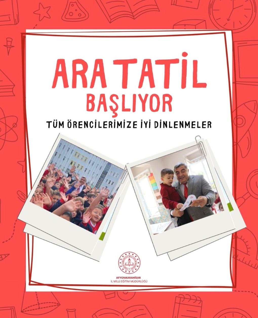 İl Milli Eğitim Müdürümüz Miraç Sünnetci’nin Ara Tatil Mesajı
