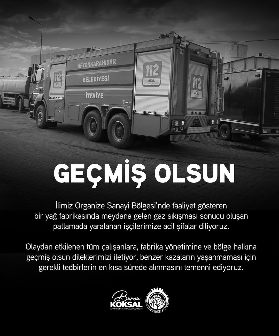AfyonKarahisar Belediye Başkanı'ndan Geçmiş Olsun Mesajı