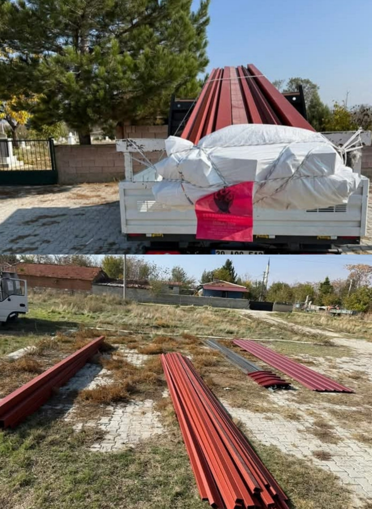 Baraklı Köyü Mezarlığına Gölgelik Yapımı Başladı