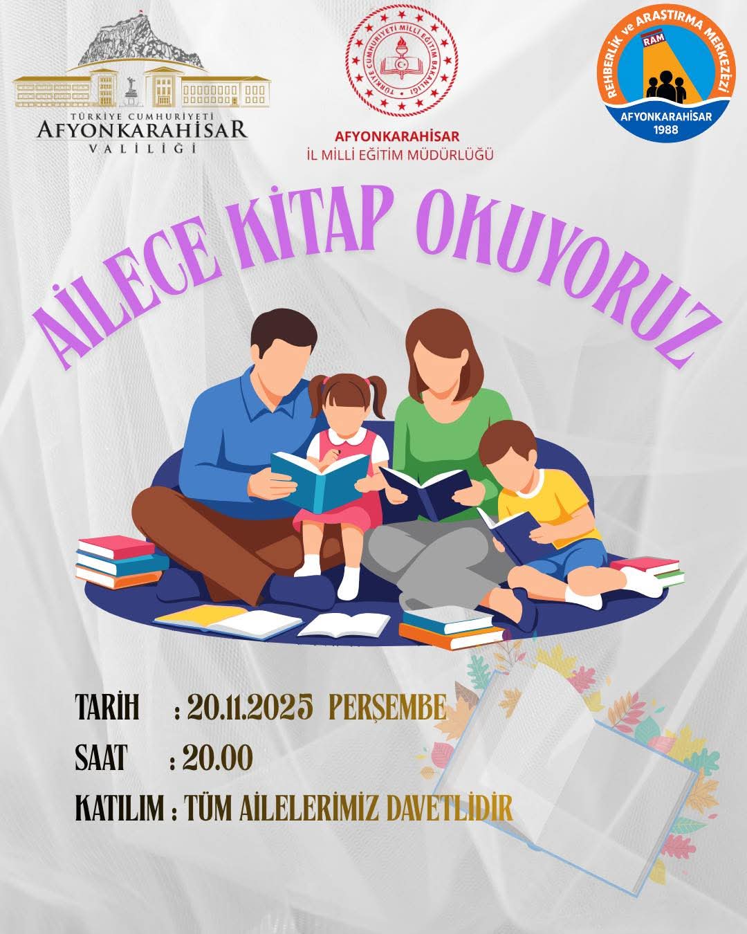 Aile İçinde Kitap Okuma Etkinliği: Huzurlu Aile, Güçlü Toplum Projesi