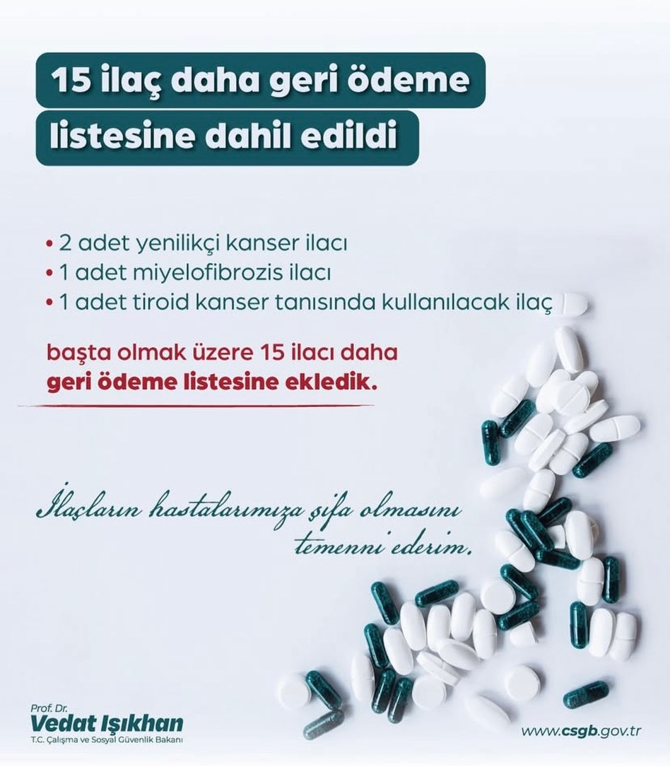 Sosyal Güvenlik Kurumu Kanser Hastalığıyla Mücadelede Geri Ödeme Listesini Genişletti