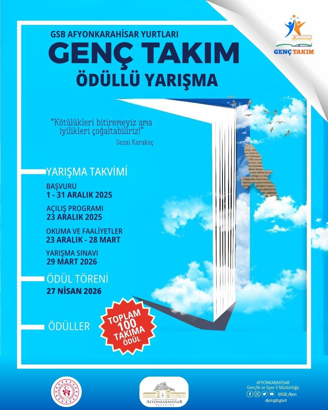 Genç Takım Yarışması Afyonkarahisar Yurtlarında Başlıyor