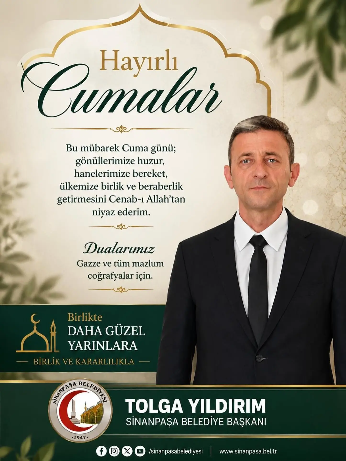 Sinanpaşa Belediye Başkanı'ndan Cumalar Mesajı