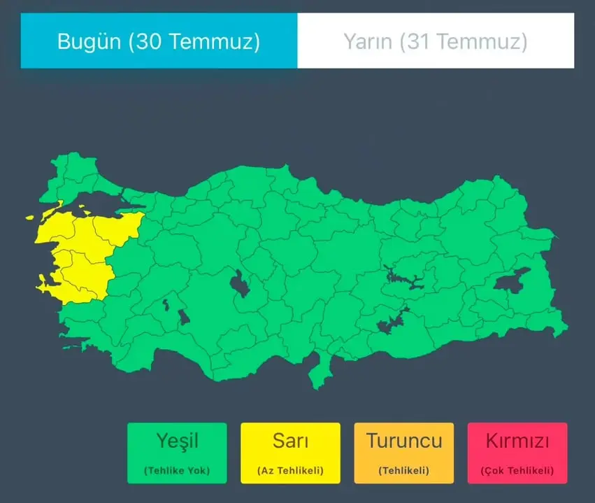 T.C. İçişleri Bakanlığı'nın Meteorolojik Uyarısı: Fırtına ve Kuvvetli Rüzgar Uyarısı