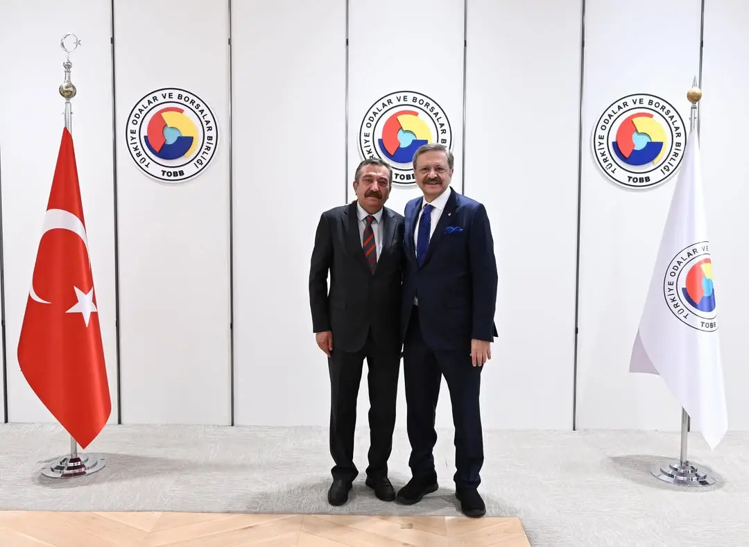 TOBB Başkanı Mustafa Rifat Hisarcıklıoğlu, Kütahya Ticaret Borsası Yönetim Kurulu Başkanı Necati Gültekin'i Ağırladı