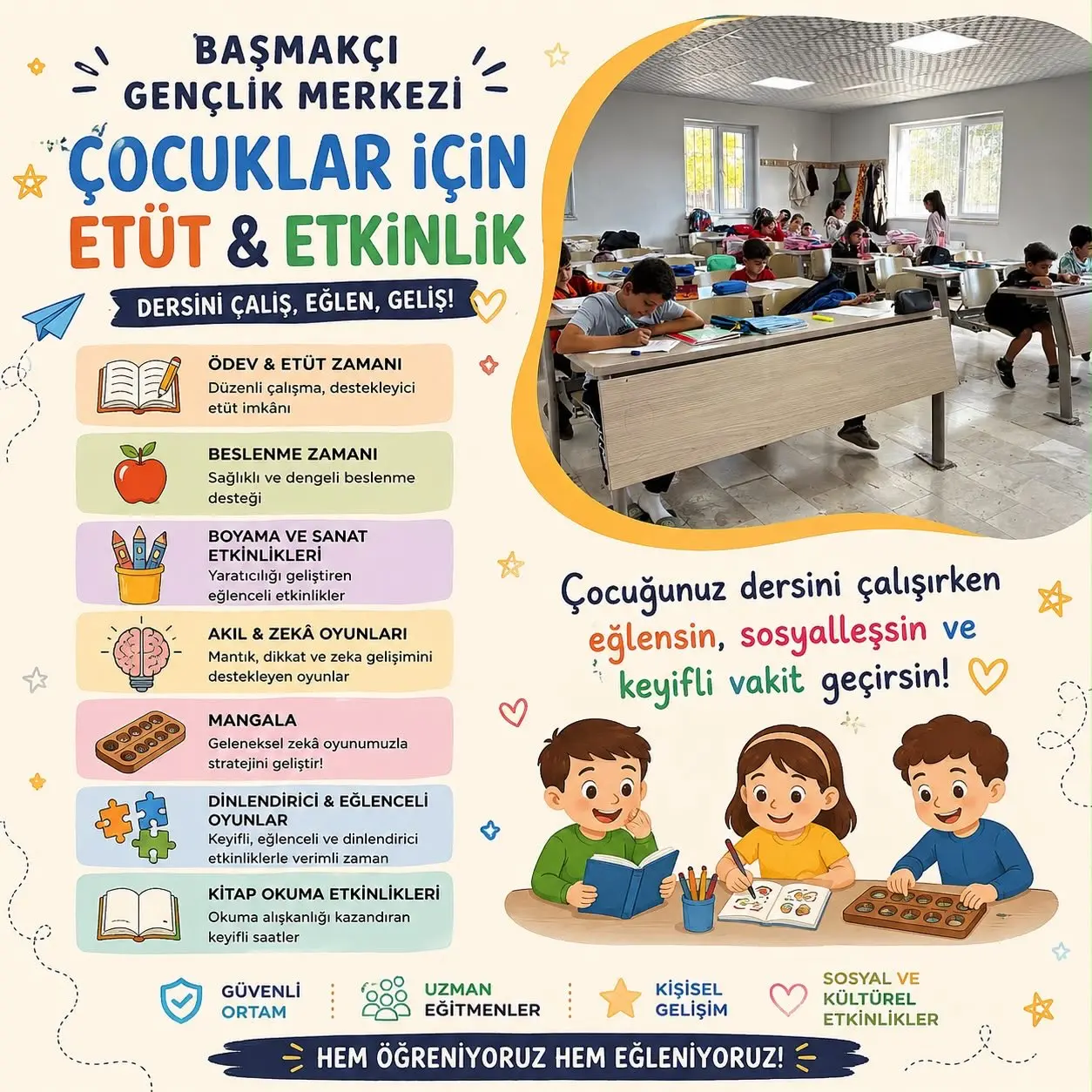 Başmakçı'da Ücretsiz Etüt Programı Devam Ediyor