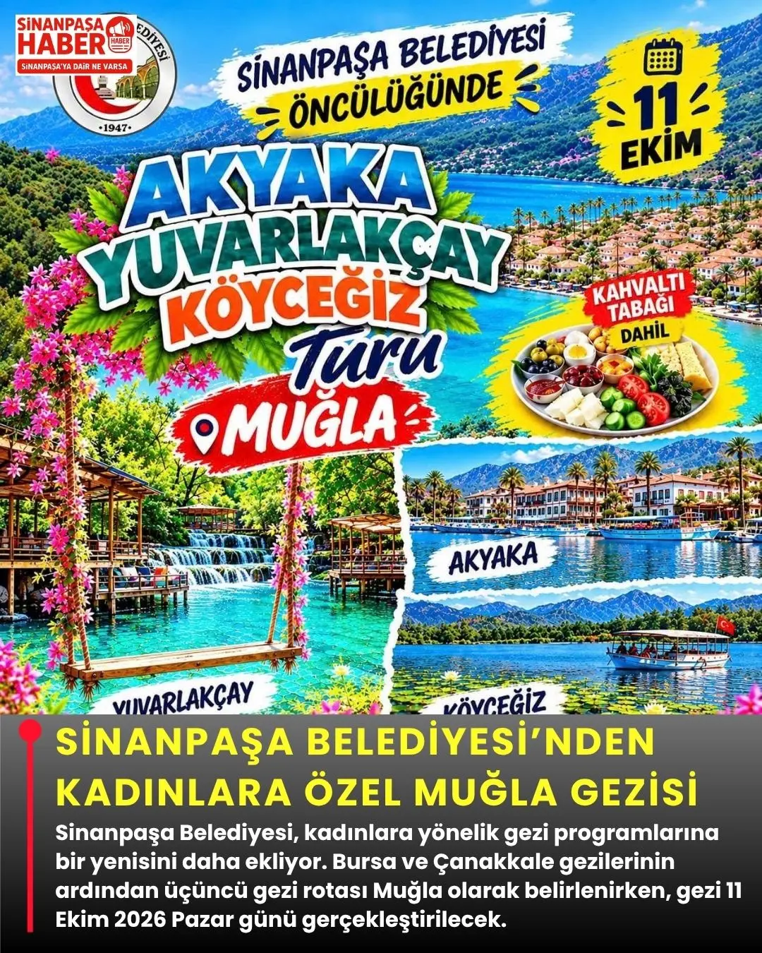 Sinanpaşa Belediyesi'nden Kadınlara Özel Muğla Gezisi Duyurusu