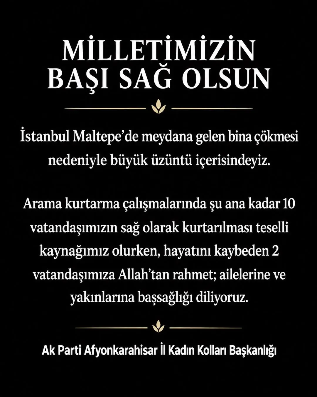 İstanbul Maltepe'de Bina Çökmesi: 2 Kişi Hayatını Kaybetti