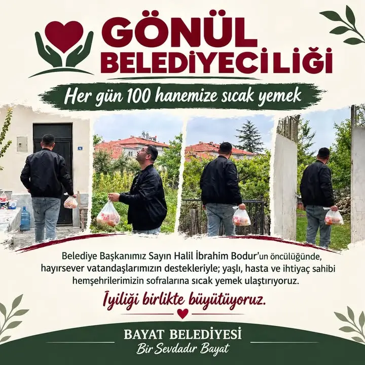 Bayat Belediyesi Aşevi, 100 aileye yemek ulaştırıyor