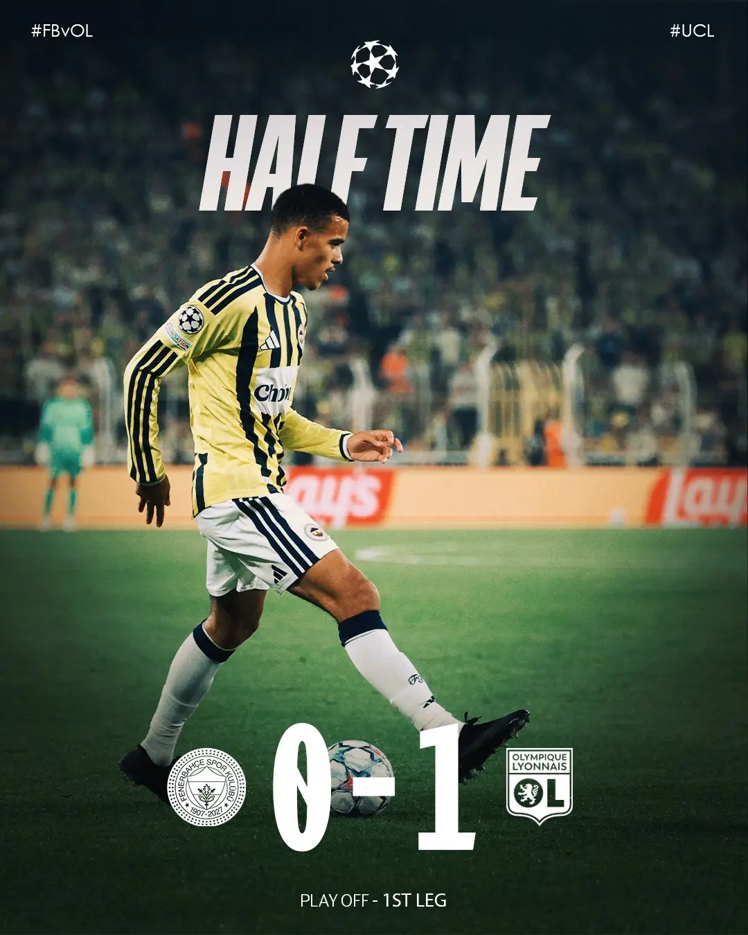 Fenerbahçe - Lyon Maçında İlk Yarı Sonucu: 0-1