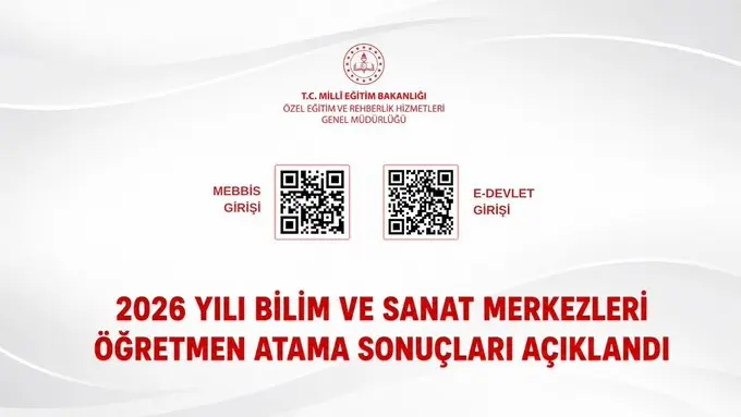 2026 Yılı Bilim ve Sanat Merkezleri Öğretmen Atama Sonuçları Açıklandı