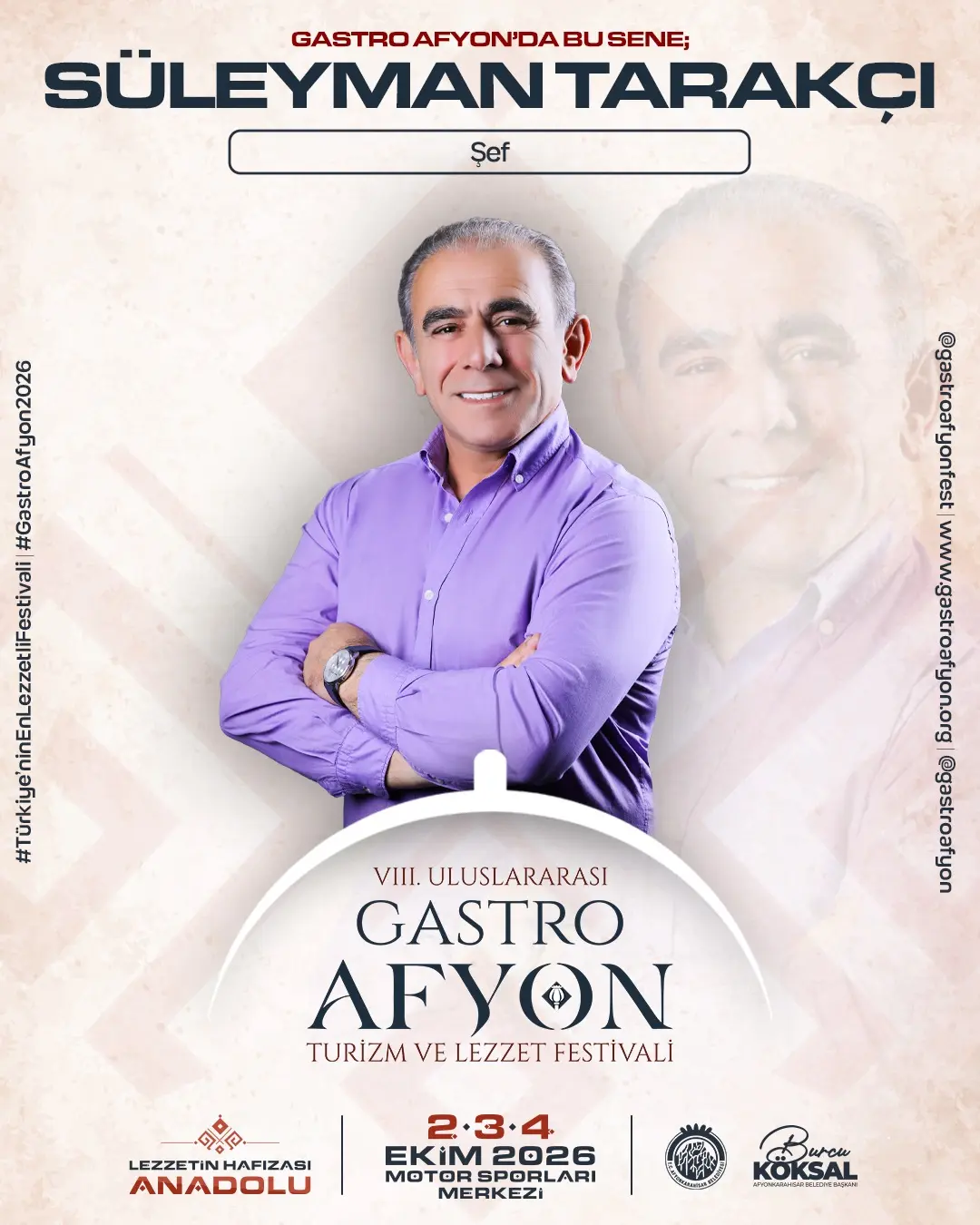 Gastro Afyon Festivali'nde Bu Yıl Şef Süleyman Tarakçı Konuk Olacak