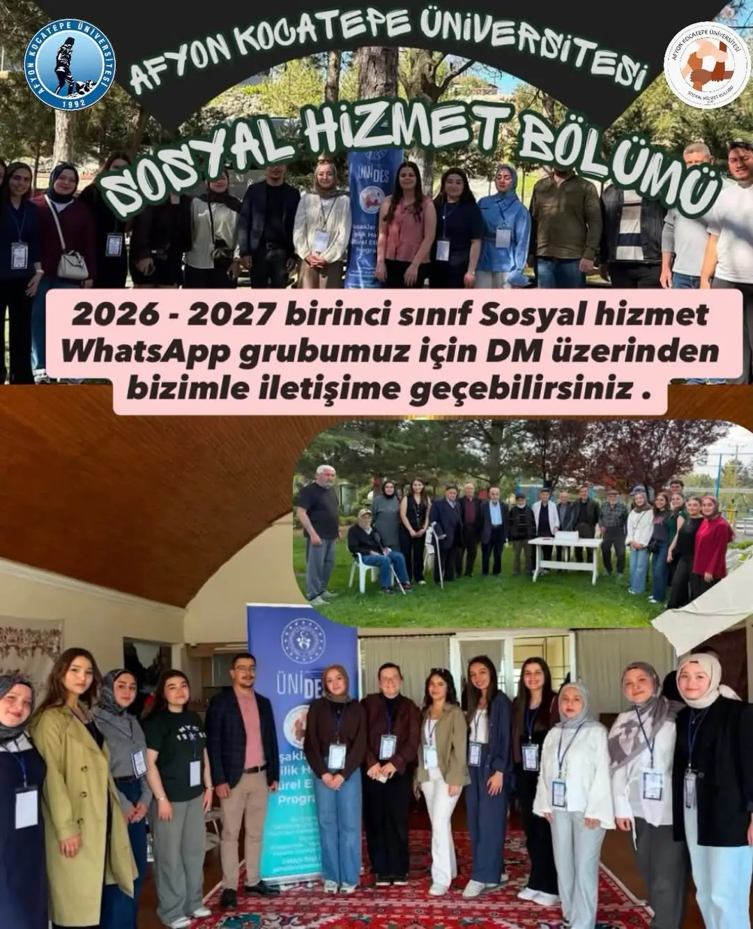 AKÜ Sosyal Hizmet Bölümü’ne Hoş Geldiniz! 💙