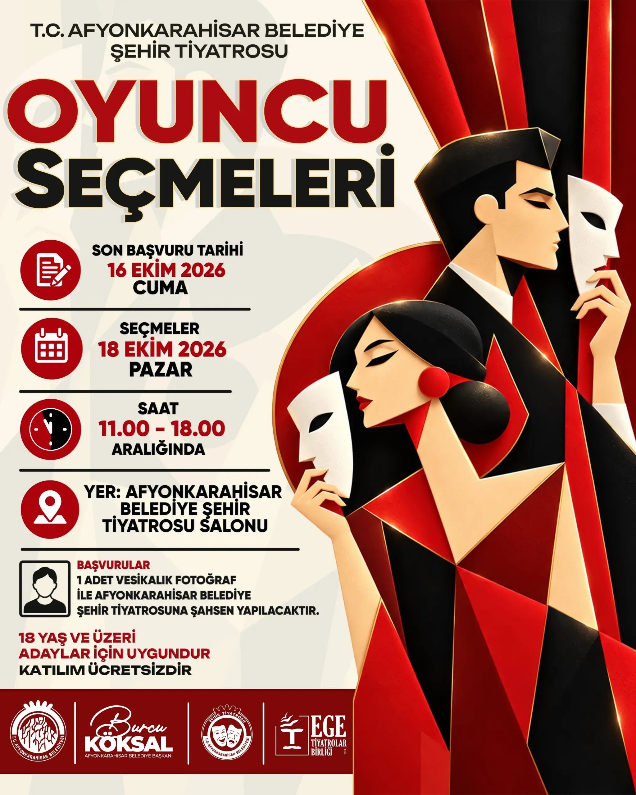 Afyonkarahisar Tiyatrosu yeni sezon için oyuncu alıyor