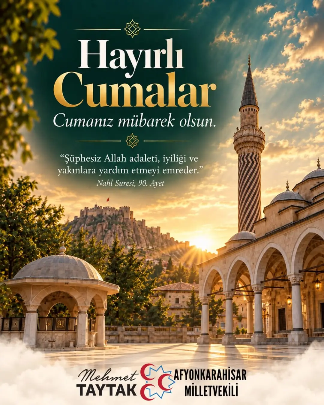 Mhp Afyonkarahisar Milletvekili Mehmet Taytak'tan Mübarek Günde Dualar