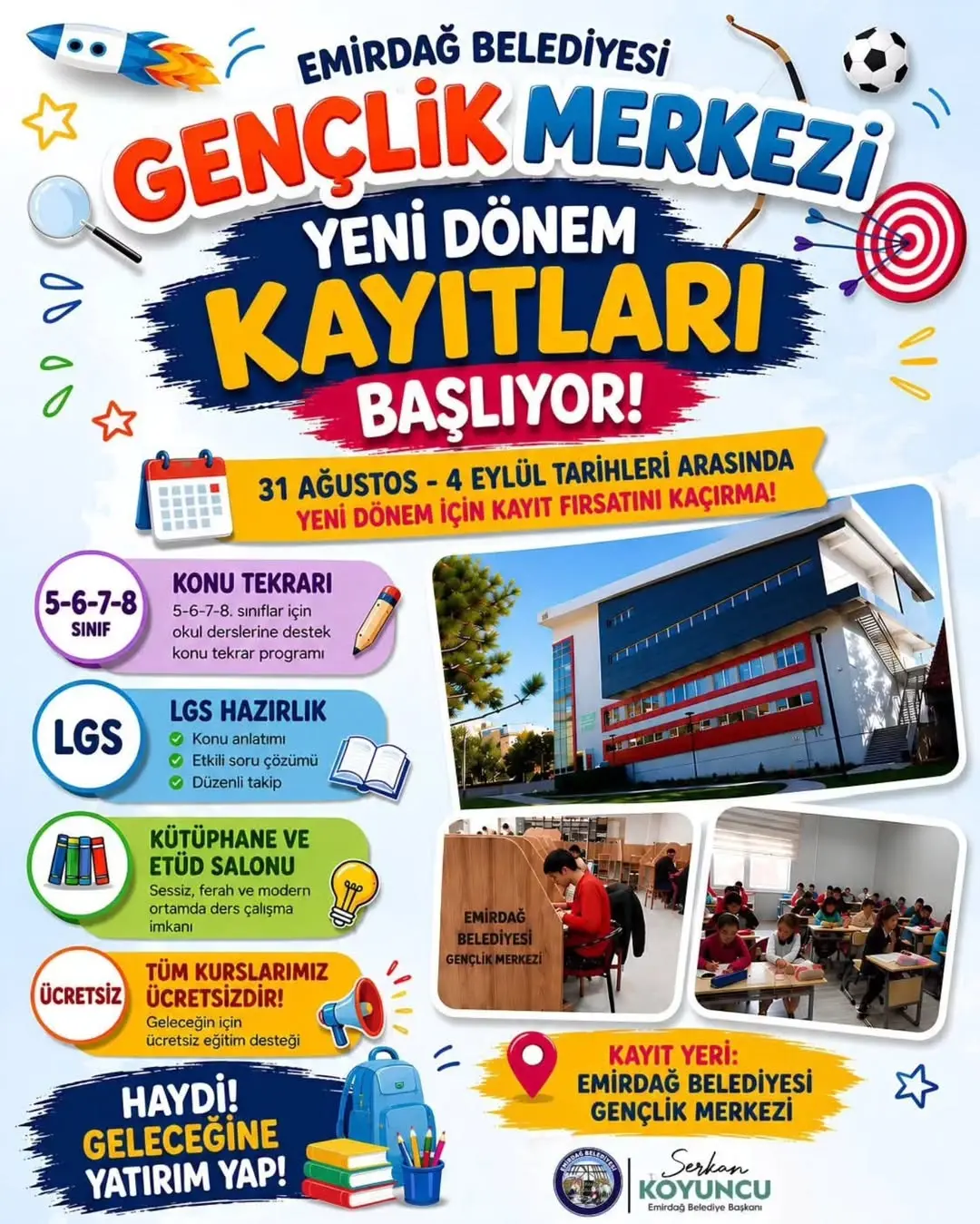 Emirdağ Belediyesi Gençlik Merkezi'nden Yeni Dönem Eğitim Fırsatı!