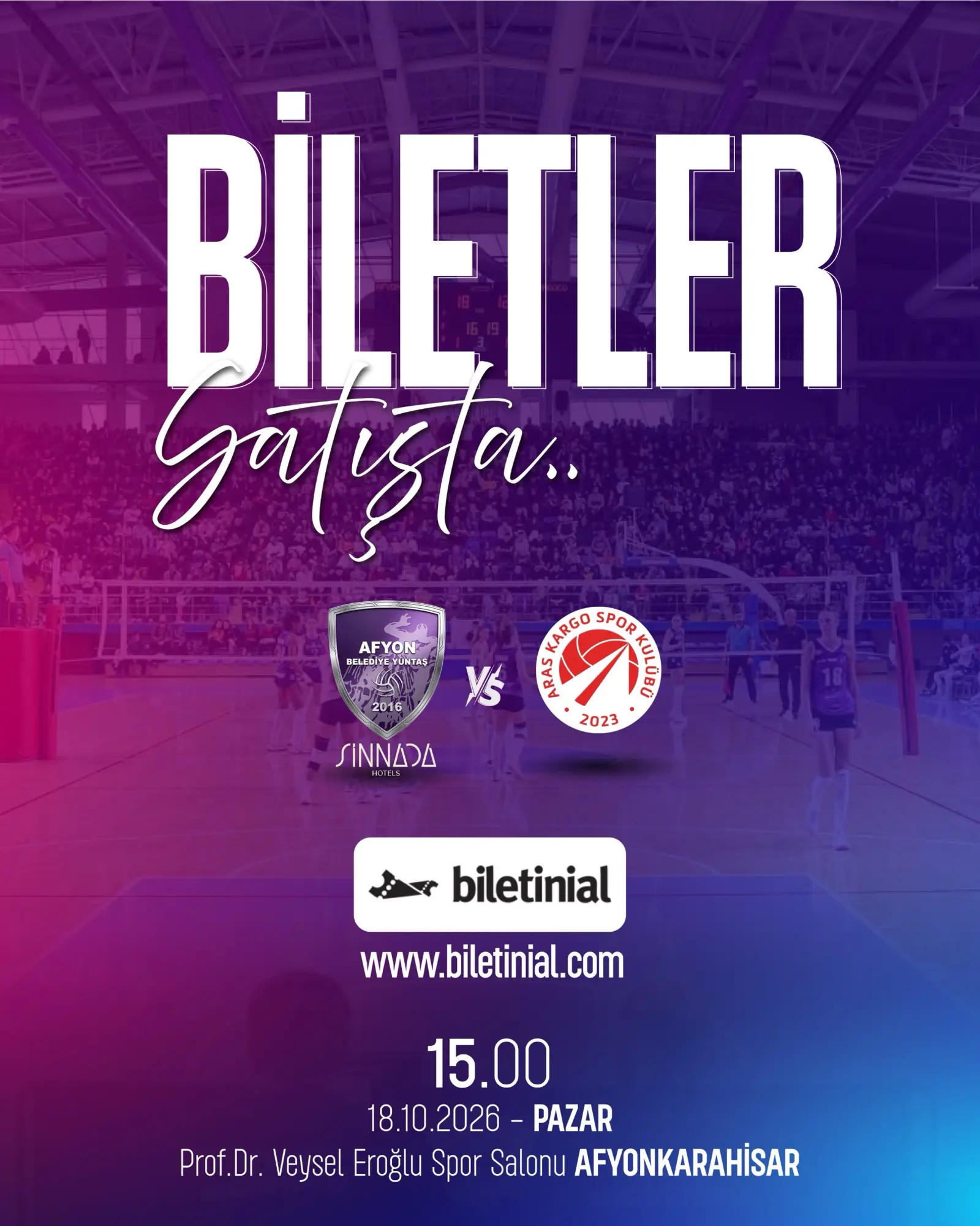 Afyon Belediye Yüntaş Maç Biletleri Satışta