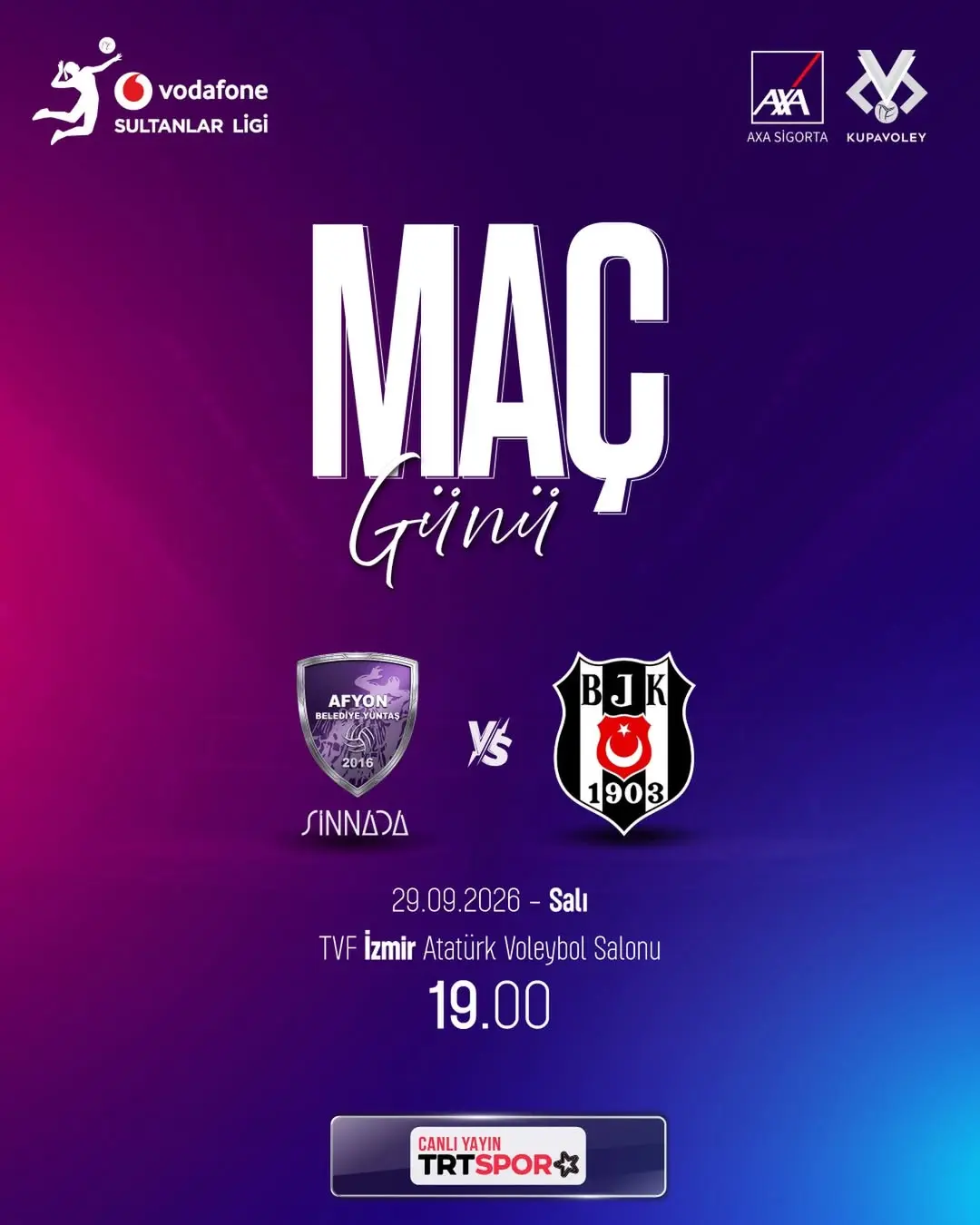 Afyon Belediye Yüntaş Spor Kulübü, Beşiktaş'ı Konuk Ediyor!