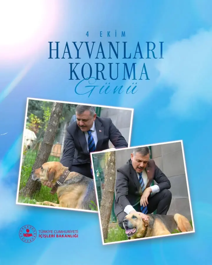Türkiye Cumhuriyeti İçişleri Bakanlığı'ndan 4 Ekim Dünya Hayvanları Koruma Günü Kutlaması