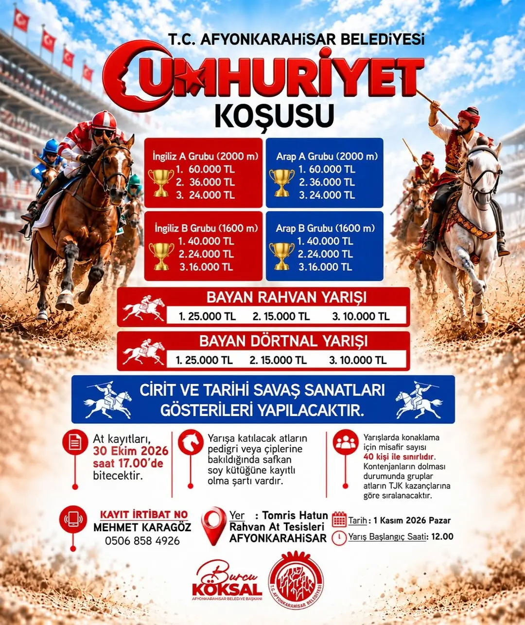 Afyonkarahisar Belediyesi Cumhuriyet Koşusu ile Geleneksel Sporları Buluşturuyor