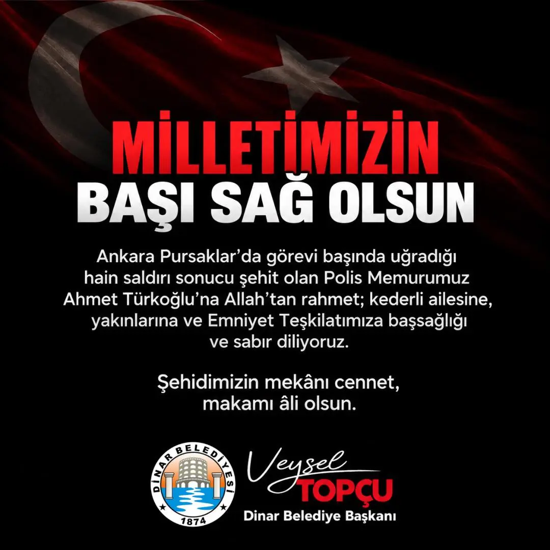 Dinar Belediyesi'nden Şehit Polis İçin Taziye