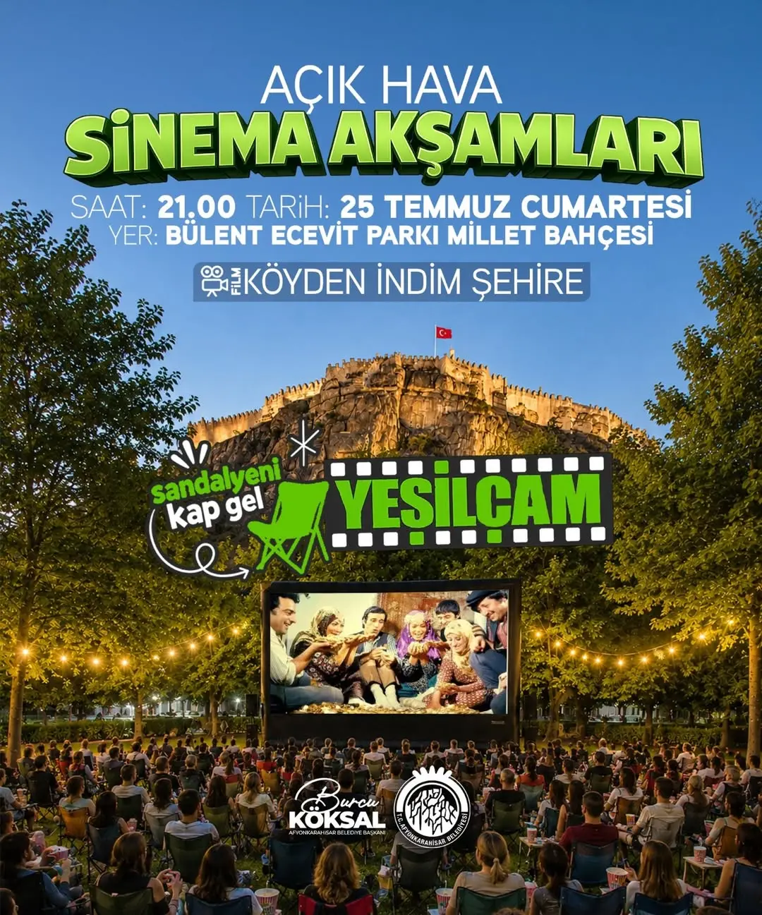 Afyonkarahisar Belediye Başkanı Burcu Köksal: Açık Hava Sinema Akşamları Devam Ediyor!