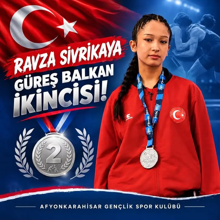 Afyonkarahisar Gençlik Spor Kulübü Sporcusu Ravza Sivrikaya Balkan İkincisi Oldu