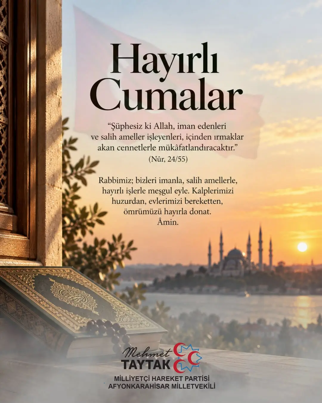 Mhp Afyonkarahisar Milletvekili Mehmet Taytak'tan Hayırlı Cumalar Mesajı
