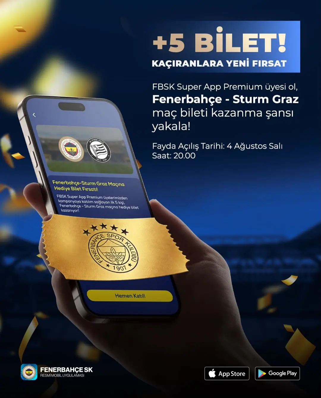 Fenerbahçe - Sturm Graz Maçı için Yeni Bilet Fırsatı!