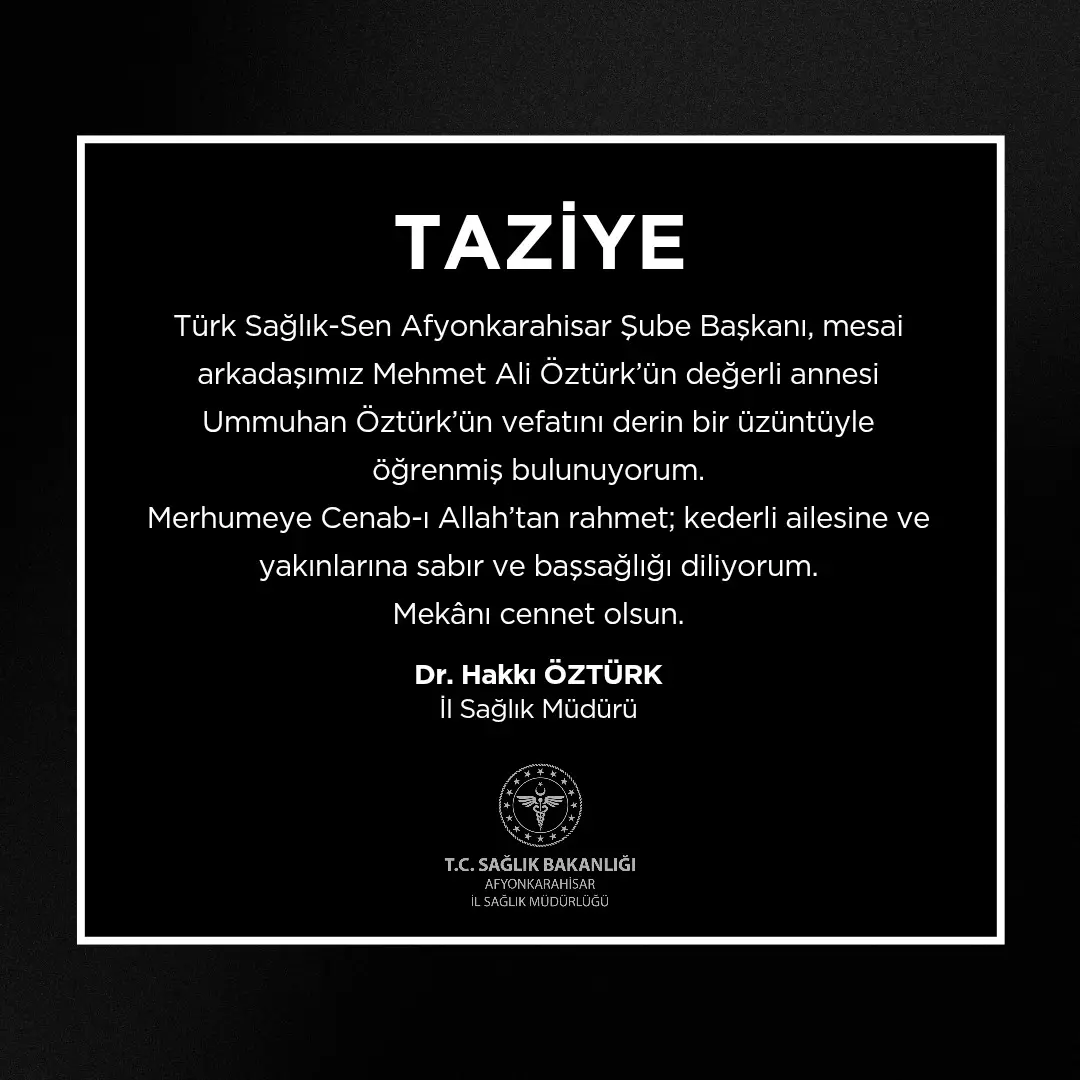Mehmet Ali Öztürk'ün annesi vefat etti
