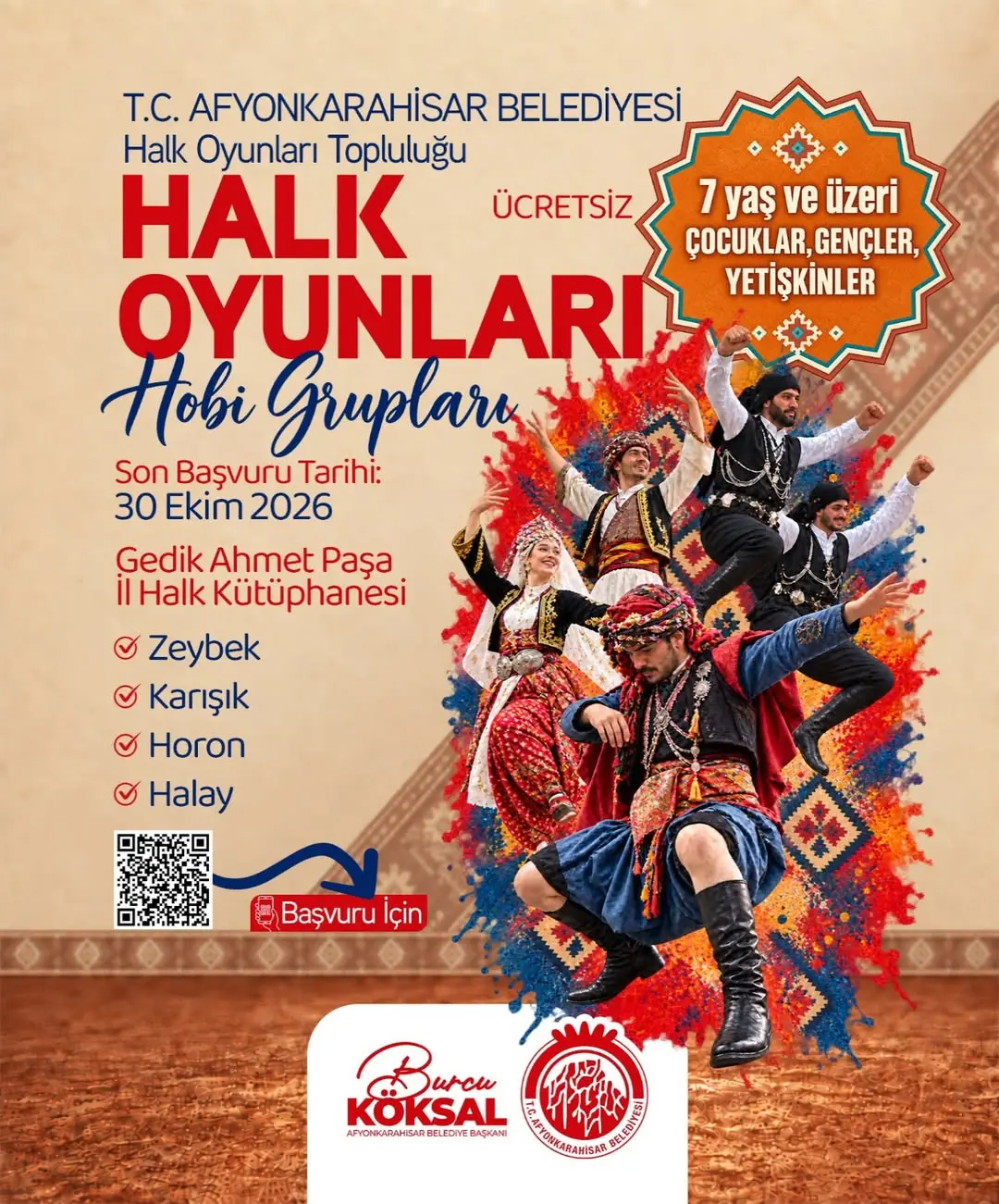 Afyonkarahisar Belediyesi Halk Oyunları Topluluğu Hobi Gruplarına Davet Ediyor