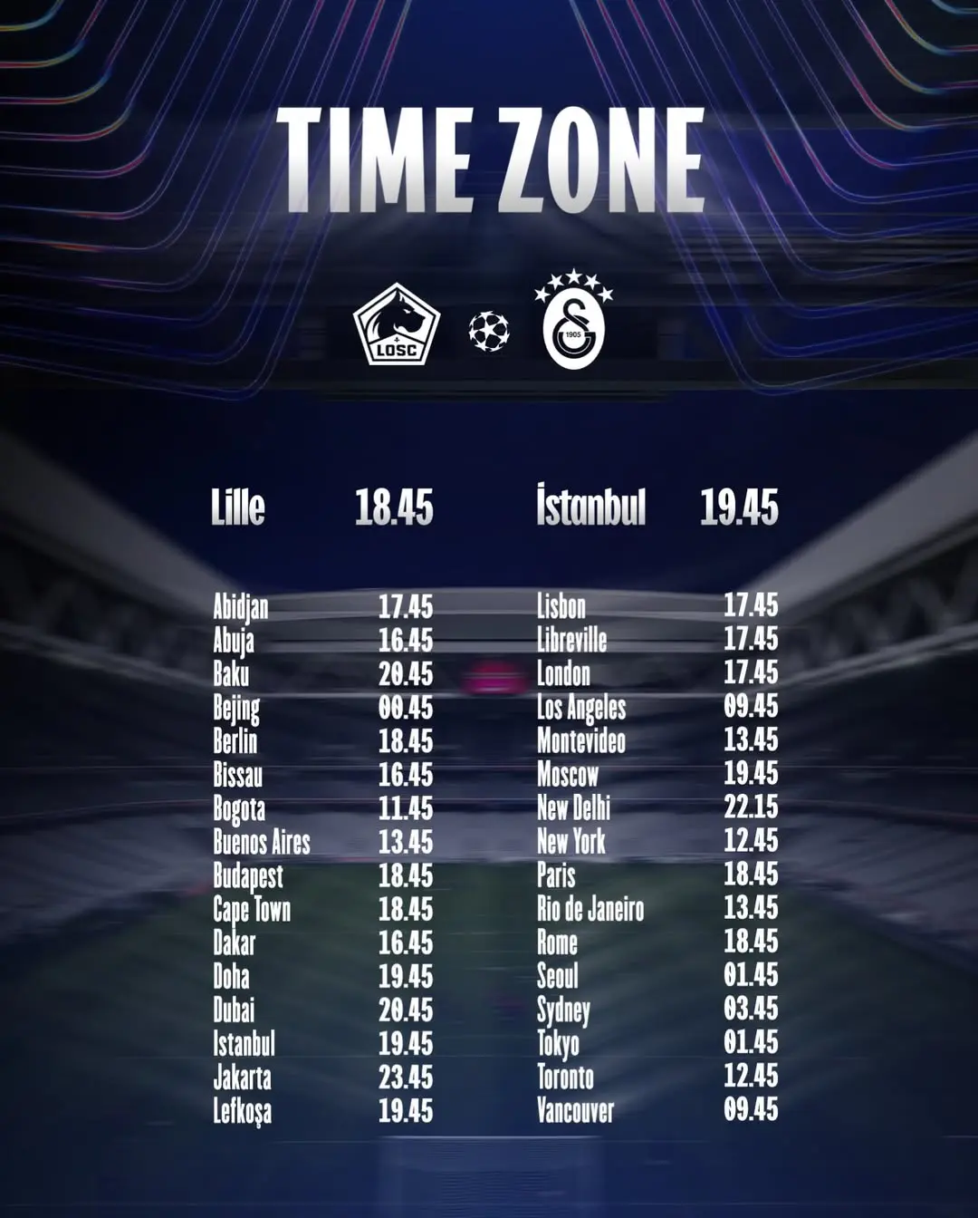 Galatasaray'ın Lille Maçı İzleme Saatleri